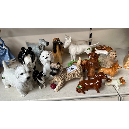 668 - Selection of Beswick dogs