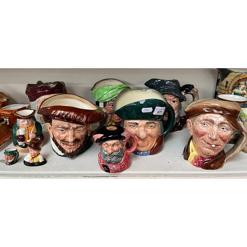 671 - Ten Royal Doulton character jugs - various sizes