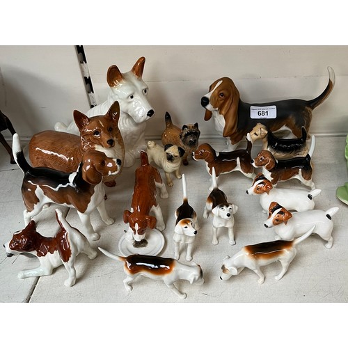 681 - Various Beswick hounds