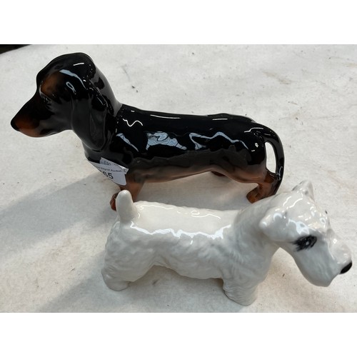 765 - 2 Beswick dogs - Sealyham ‘Forestedge Foxglove’ (no.971) and Dachshund (no.361)