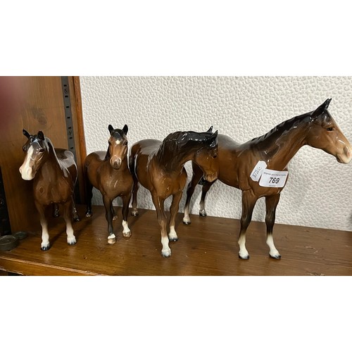 769 - A group of 4 Beswick ceramic horses