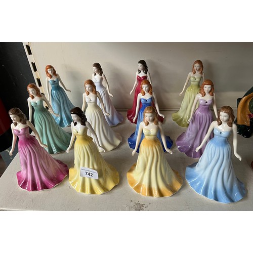 742 - A set of 12 Royal Doulton figures from the Gemstone Collection