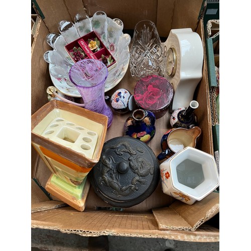 714 - Assorted items including an art deco vase with original insert by Myott, Royal Albert ‘Old Country R... 