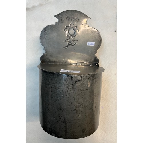 797 - 18th century Dutch pewter salt box with touchmarks dated 1789