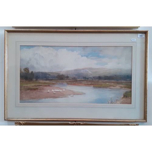 900A - Bernard Eyre-Walker (1886-1972), 'The Lowther Valley', watercolour, 63cm x 32cm, signed, glazed and ... 