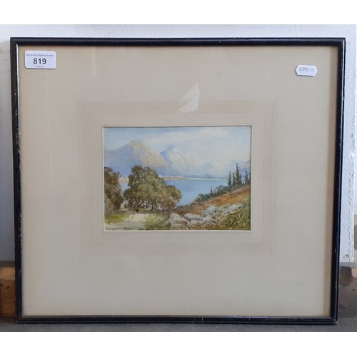 900C - Robert Cresswell Boak (1875-1949), Lake Maggioie Sicily, watercolour, 19cm x 13cm, signed lower left... 