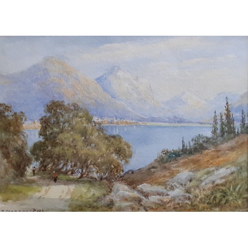 900C - Robert Cresswell Boak (1875-1949), Lake Maggioie Sicily, watercolour, 19cm x 13cm, signed lower left... 