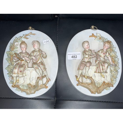 482 - A pair of continental wall plaques, Royal Vienna