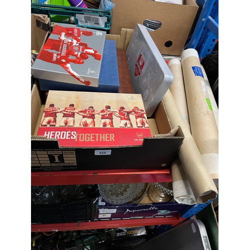 458 - A box containing Arsenal FC memorabilia including books and collectables together with a collection ... 