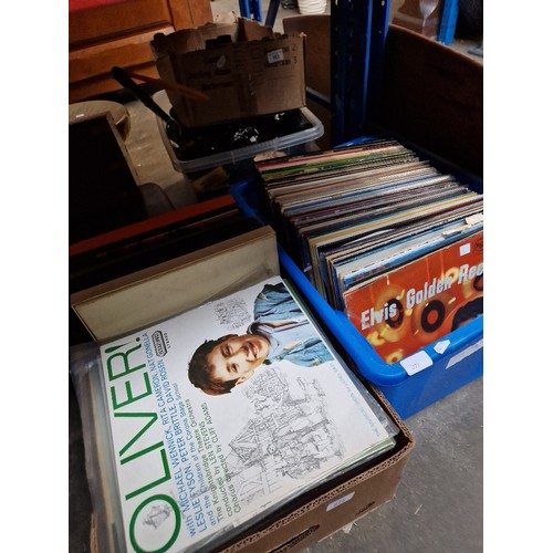 272 - Two boxes of LP vinyl records, various artists and genres including rock and pop.