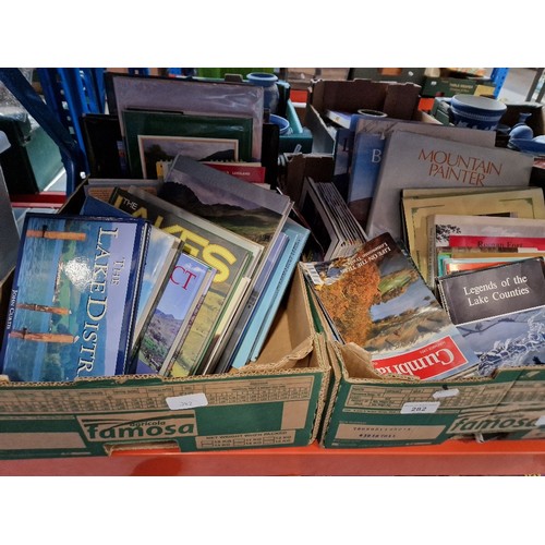 282 - Two boxes of Lake District books and magazines.