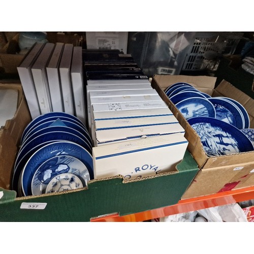 337 - A collection of approx. 49 Royal Copenhagen Christmas plates and others.