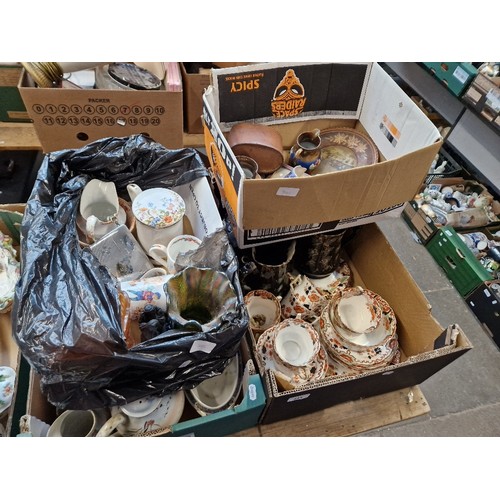 345 - Two boxes of mixed china, part tea sets, etc.