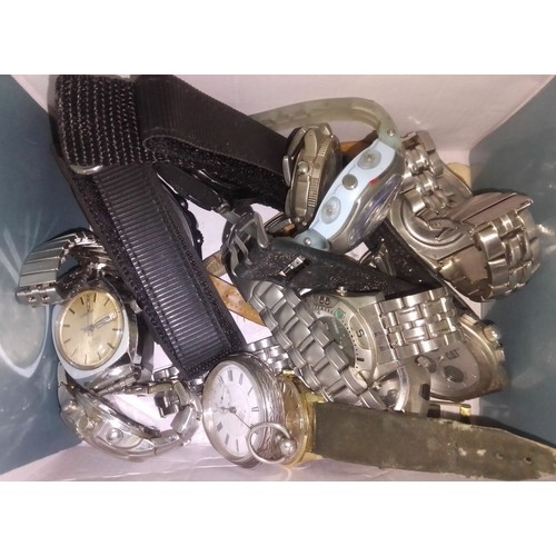 422 - A box of assorted watches.