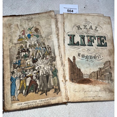 504 - Pierce Egan (1772-1849) Real Life in London, Vol I, published 1821 illustrated with colour prints