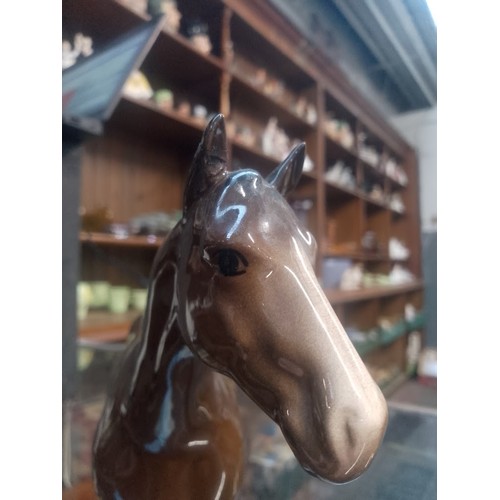 768 - 3 large Beswick chestnut horse figures and 3 small Beswick foals