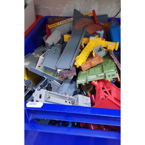 200 - Four boxes of assorted vintage toys to include Transformers, Micro Machines & Star Wars etc.