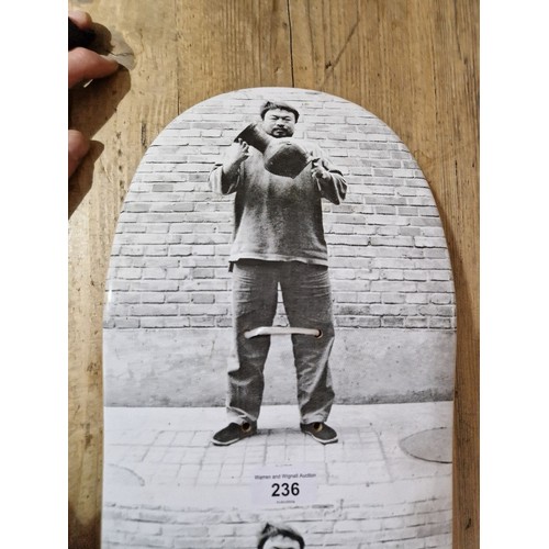 236 - A limited edition skateboard deck, Activist by Amnesty International, no. 18/20, the design featurin... 