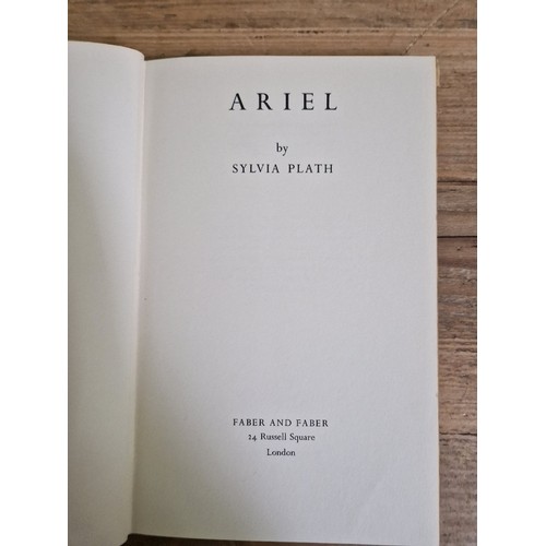 284 - Sylvia Plath, Ariel and Crossing The Water, Faber & Faber, 1965 & 1971 respectively, unclipped.