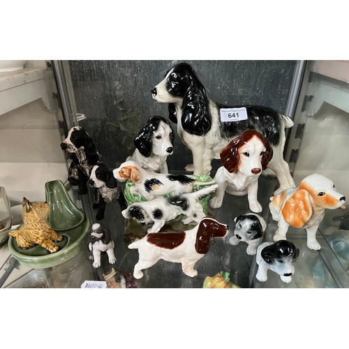 642 - Various dog models including Beswick, Border Fine Arts, Goebel, Wade etc. Condition - BFA model with... 