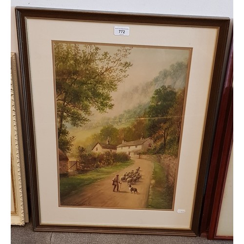 772 - Albert H Milton Drinkwater (1860-1917), watercolour, rural scene, 35cm x 51.5cm, signed to lower lef... 