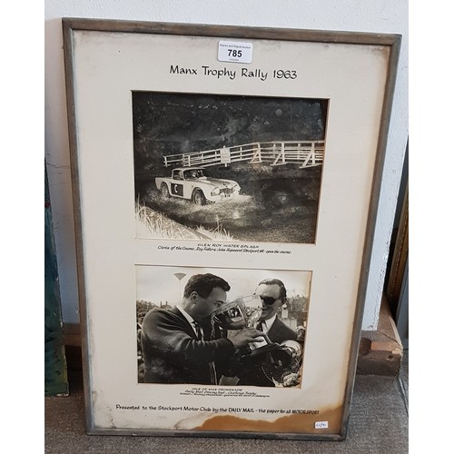 785 - Manx Trophy Rally 1963 framed photographs, presented to the Stockport Motor Club by the Daily Mail, ... 