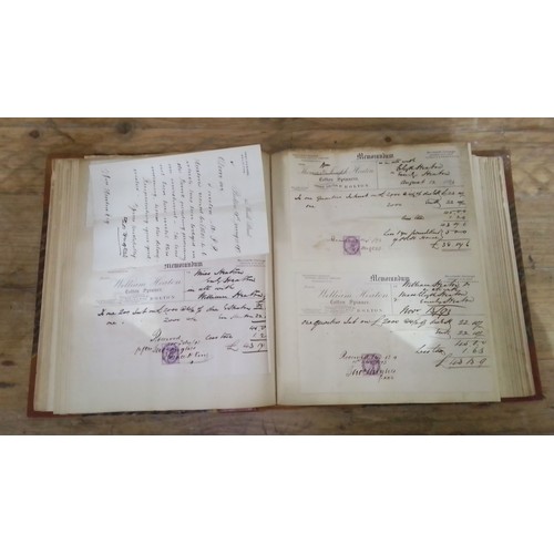 435 - An album of 19th century professional receipts, letters and memorandums, including auctioneers, Soli... 