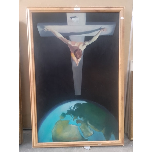 724 - Geoffrey Nelson, 20th century school, oil on board after Salvador Dali 'Christ of St John of the Cro... 