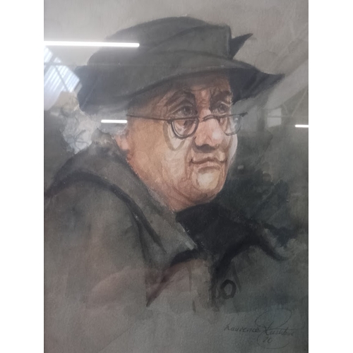 745 - Laurence Rushton (British, 1919-1994), watercolour, portrait of a man, 16cm x 22cm, signed to lower ... 