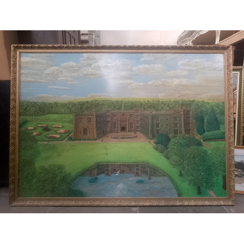 754 - A Bolton (British, 20th century), 'Townley Hall, Lancashire', oil on board, signed and dated 1982 to... 