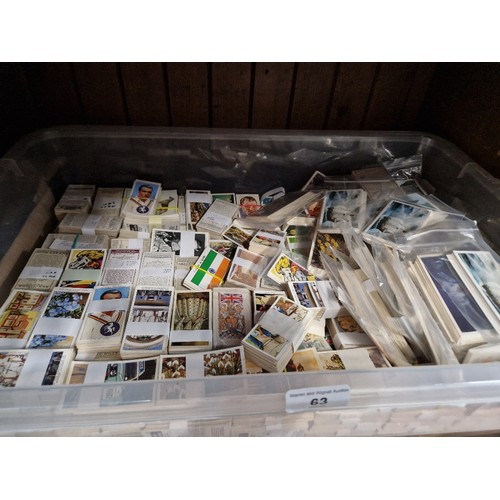 63 - A box containing full sets of cigarette cards.