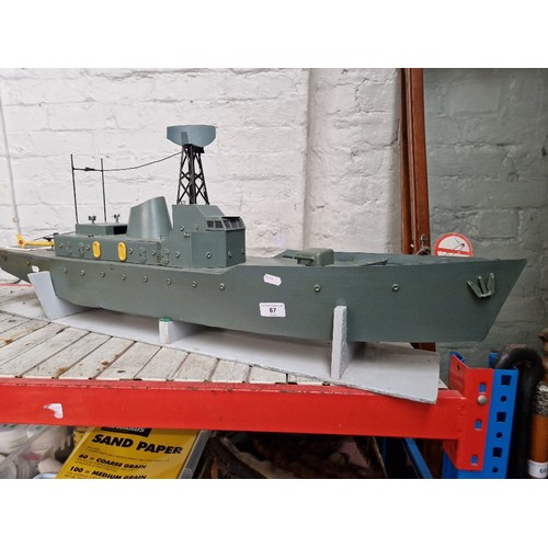 67 - An RC model of a battleship.