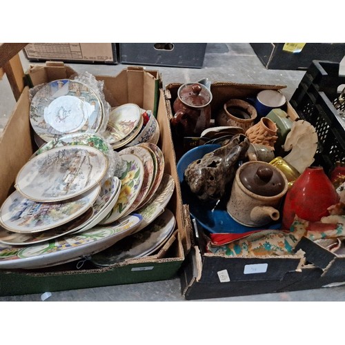 78 - Two boxes of collectors plates and other ceramics.