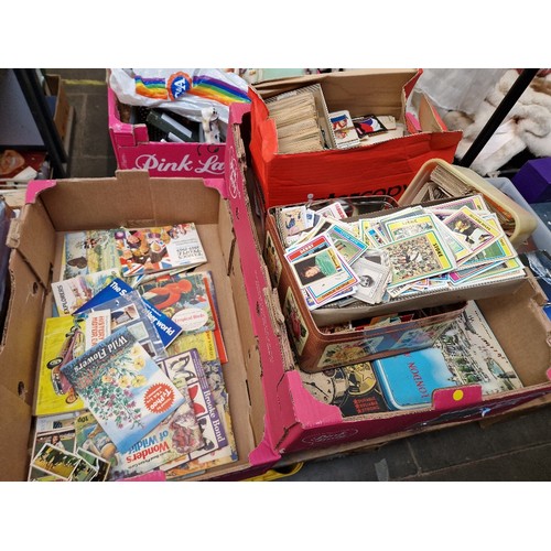 74 - 2 boxes of assorted collector cards to include football cards, tea cards and cigarette cards etc.