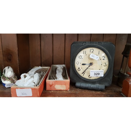 320 - A WWII era American Waralarm War alarm clock made in 1944 by Western Clock Co, La Salle, Illinois, U... 