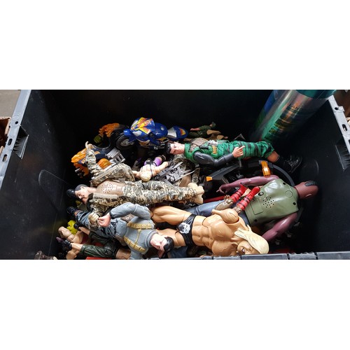 342 - A box of Action Man figures, etc.