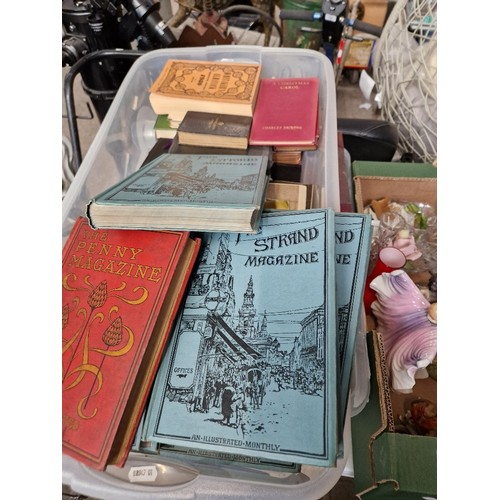 180 - Assorted books and magazines including six copies of the 'The Strand Magazine' hardback books (1919-... 