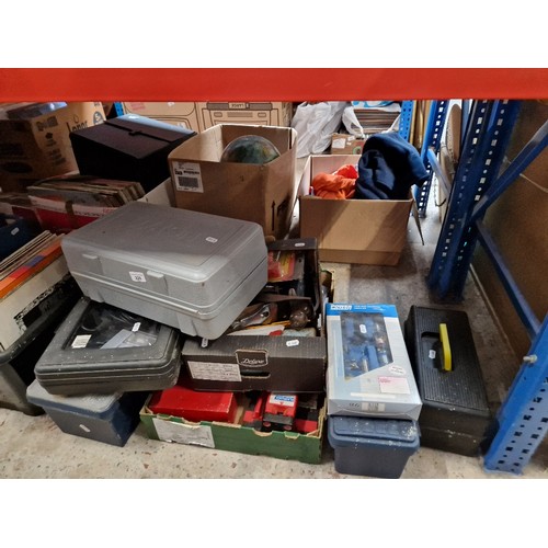 229 - Assorted tools, two boxes of various, planes, hand tools etc.