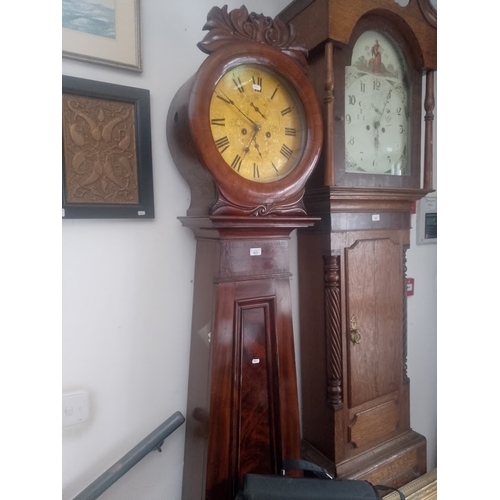 825 - A Scottish eight day mahogany long case clock with weights and pendulum, 2nd quarter of the 19th cen... 