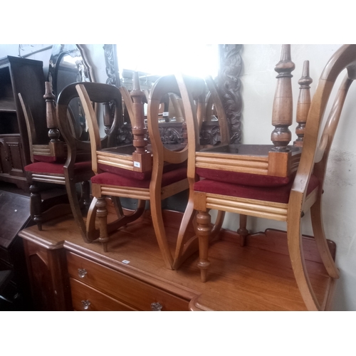 844 - A set of eight Victorian mahogany dining chairs.