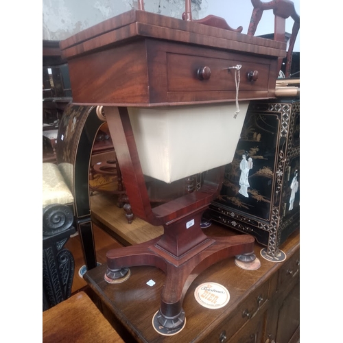 859 - A 19th century mahogany work table.