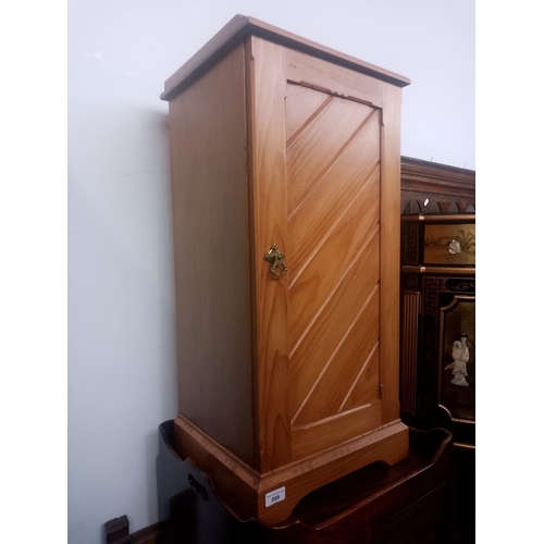 889 - A Victorian Arts & Crafts pine bedside cabinet, stamped Heal & Son, London.