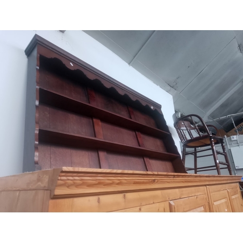 897 - An oak plate rack together with an oak chair and a set of mahogany filing drawers.