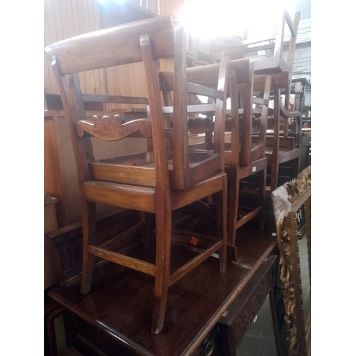 903 - A set of six 19th century oak chairs.