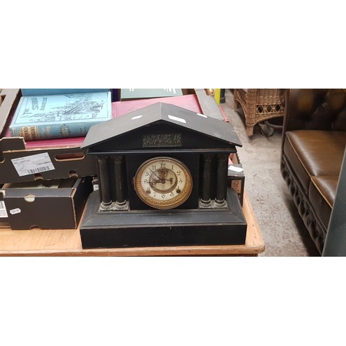 371 - A slate mantle clock