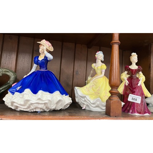 508 - 3 Royal Doulton figurines including ‘Mary’ HN3375 (figure of the year 1992)