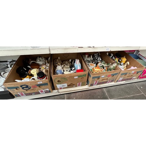 671 - Four boxes of novelty teapots