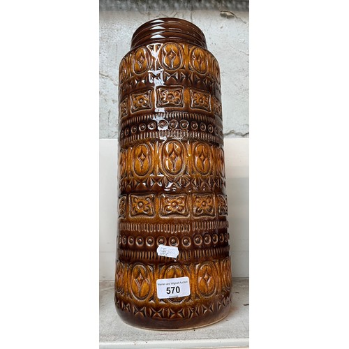 570 - West German pottery floor vase 41cm high