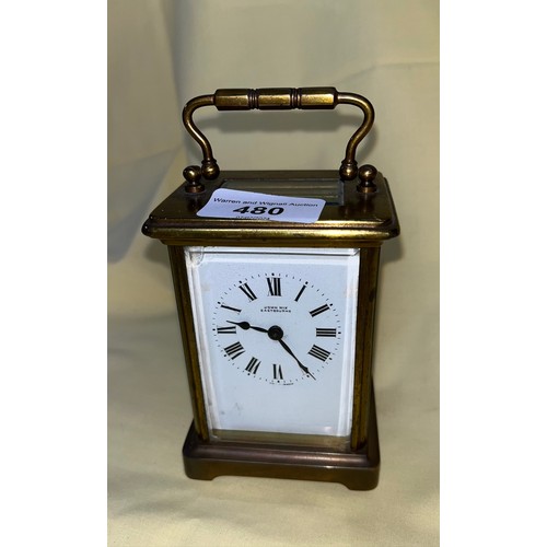 480 - A brass carriage clock by John Nix, Eastbourne.