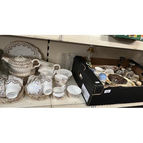 434 - A box of mixed ceramics and a china tea set